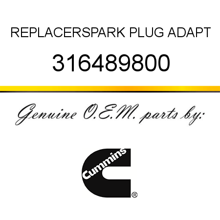 REPLACER,SPARK PLUG ADAPT 316489800