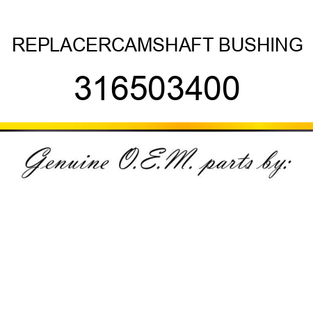 REPLACER,CAMSHAFT BUSHING 316503400