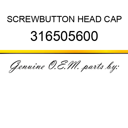 SCREW,BUTTON HEAD CAP 316505600