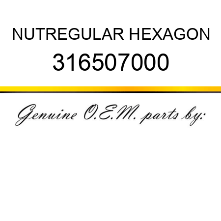 NUT,REGULAR HEXAGON 316507000