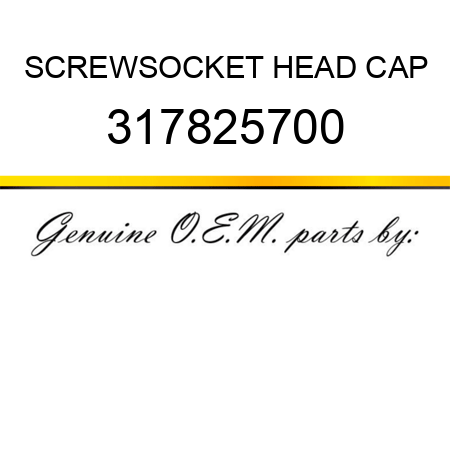 SCREW,SOCKET HEAD CAP 317825700
