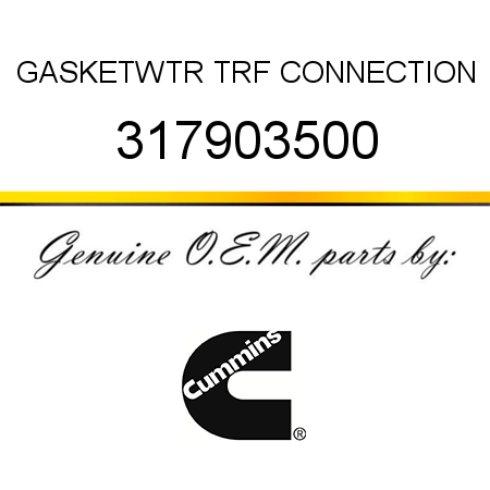 GASKET,WTR TRF CONNECTION 317903500