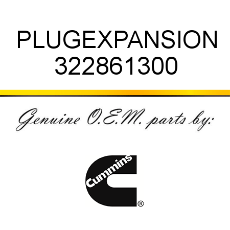 PLUG,EXPANSION 322861300