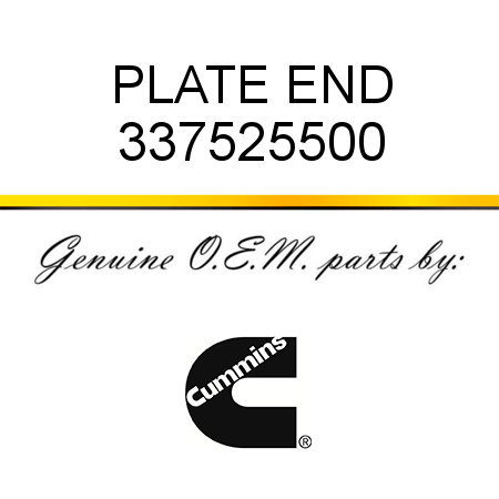 PLATE, END 337525500