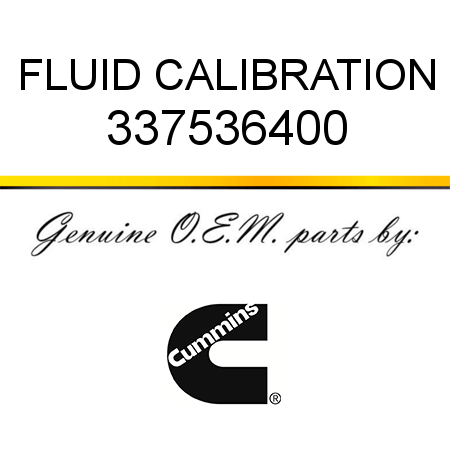 FLUID, CALIBRATION 337536400