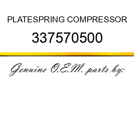 PLATE,SPRING COMPRESSOR 337570500