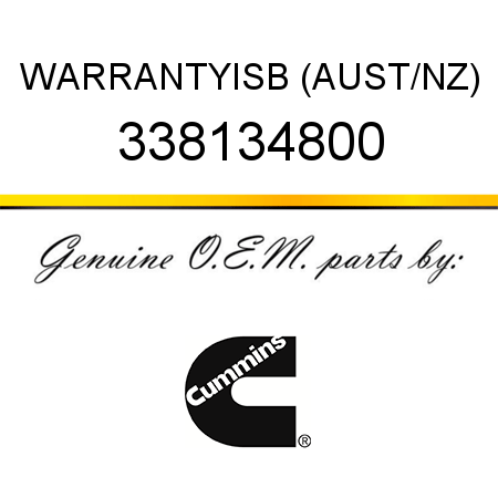 WARRANTY,ISB (AUST/NZ) 338134800