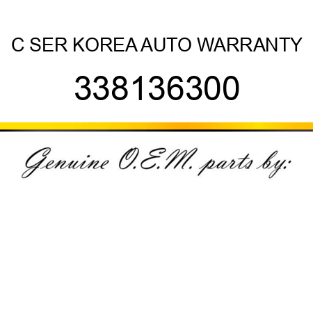 C SER KOREA AUTO WARRANTY 338136300