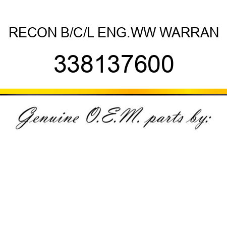 RECON B/C/L ENG.WW WARRAN 338137600