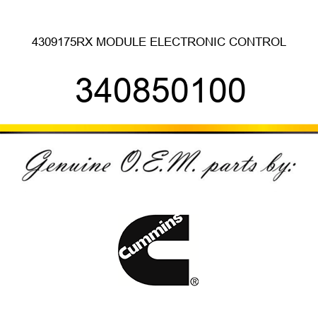 4309175RX MODULE, ELECTRONIC CONTROL 340850100