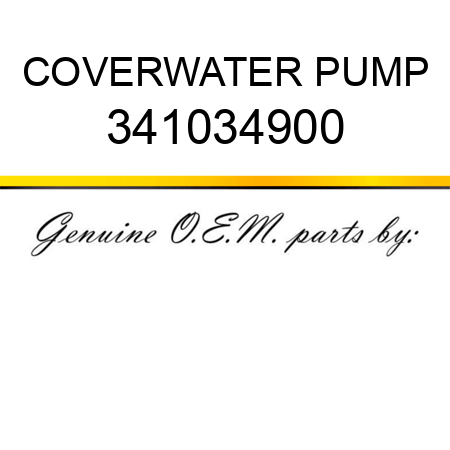 COVER,WATER PUMP 341034900