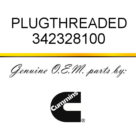 PLUG,THREADED 342328100