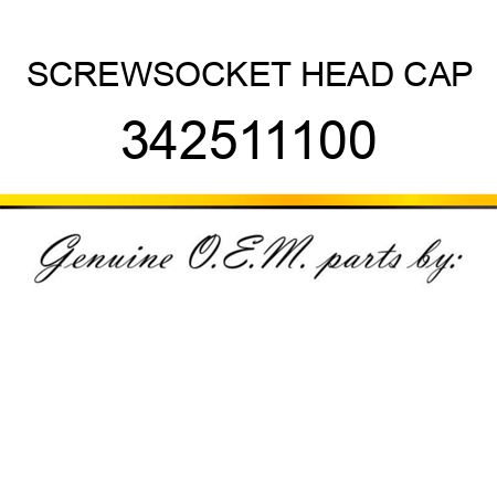 SCREW,SOCKET HEAD CAP 342511100