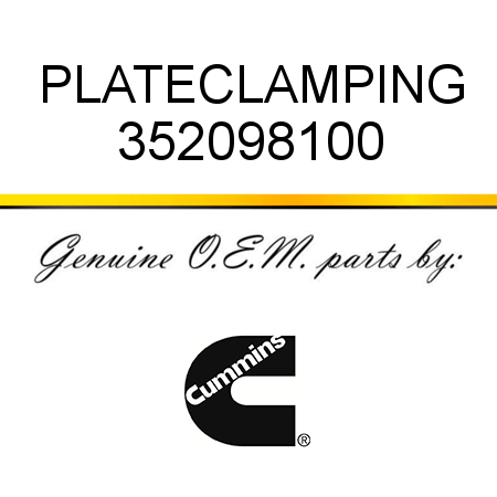 PLATE,CLAMPING 352098100