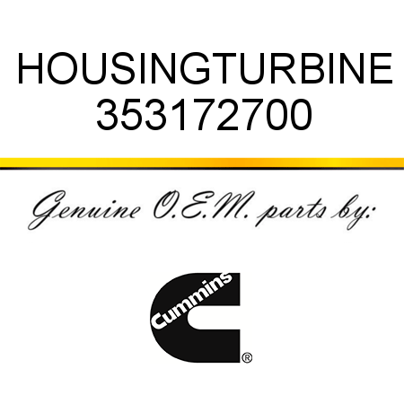 HOUSING,TURBINE 353172700