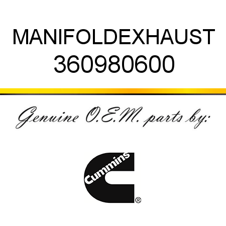 MANIFOLD,EXHAUST 360980600