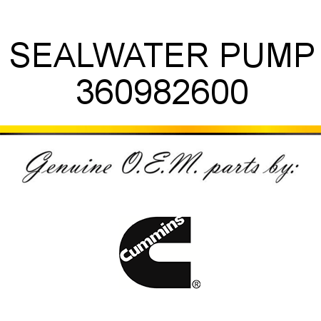 SEAL,WATER PUMP 360982600