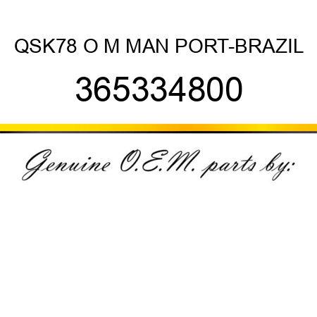 QSK78 O+M MAN PORT-BRAZIL 365334800