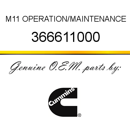 M11 OPERATION/MAINTENANCE 366611000