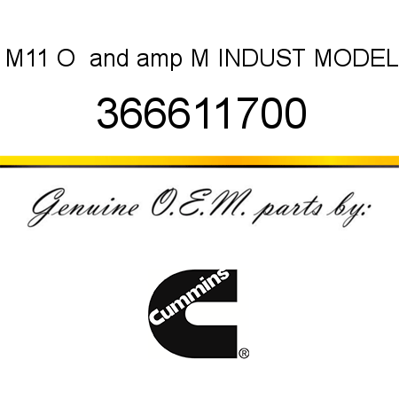 M11 O & M INDUST MODEL 366611700