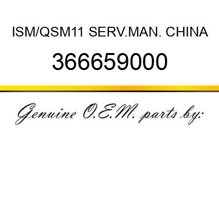 ISM/QSM11 SERV.MAN. CHINA 366659000