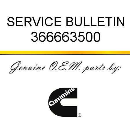 SERVICE BULLETIN 366663500