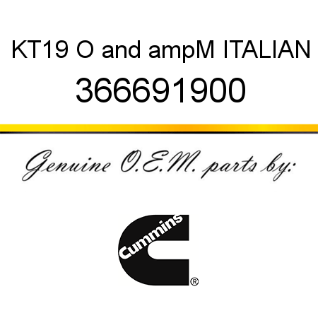 KT19 O&ampM ITALIAN 366691900