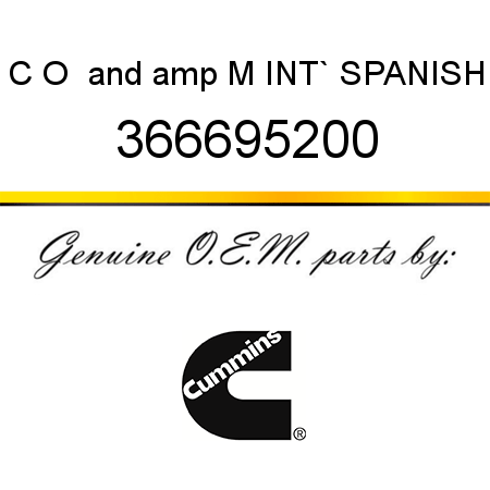 C O & M INT` SPANISH 366695200