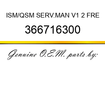 ISM/QSM SERV.MAN V1+2 FRE 366716300