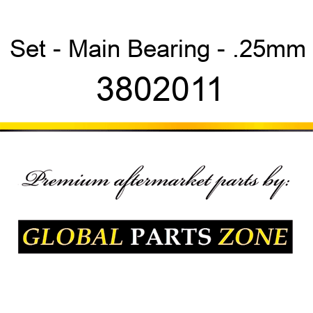 Set - Main Bearing - .25mm 3802011