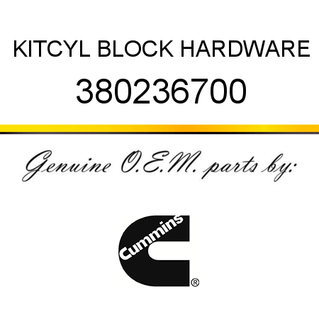 KIT,CYL BLOCK HARDWARE 380236700