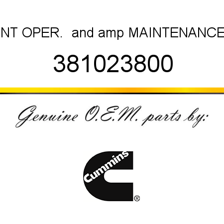 NT OPER. & MAINTENANCE 381023800
