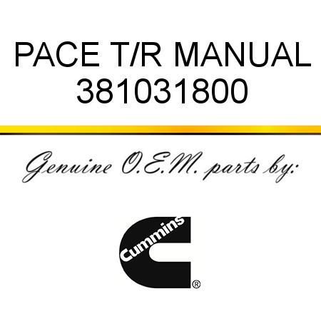 PACE T/R MANUAL 381031800