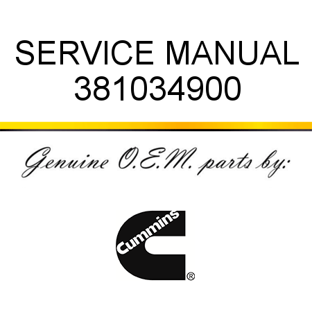SERVICE MANUAL 381034900