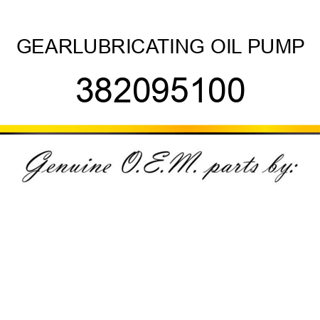 GEAR,LUBRICATING OIL PUMP 382095100