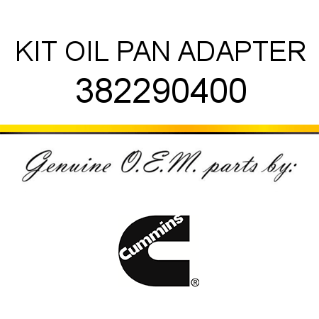 KIT, OIL PAN ADAPTER 382290400