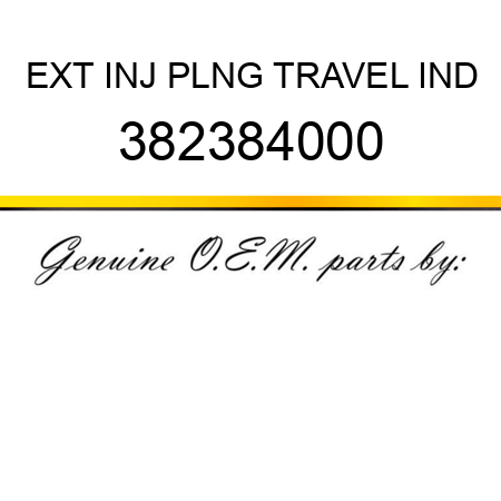 EXT, INJ PLNG TRAVEL IND 382384000