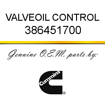 VALVE,OIL CONTROL 386451700