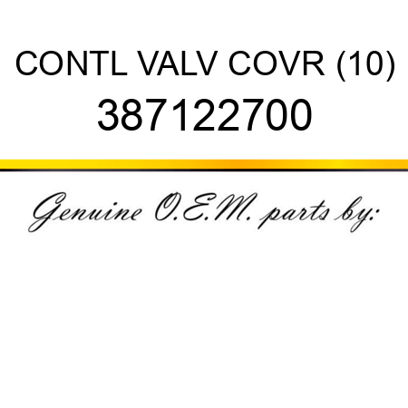 CONTL VALV COVR (10) 387122700