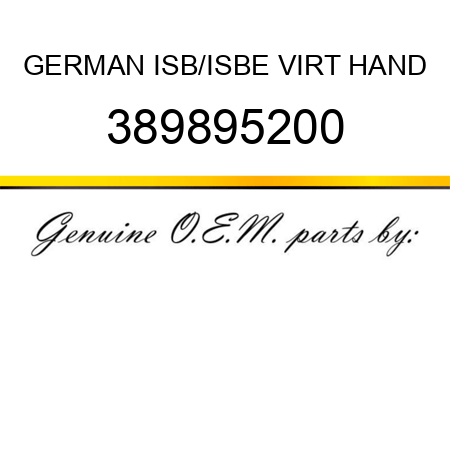 GERMAN ISB/ISBE VIRT HAND 389895200