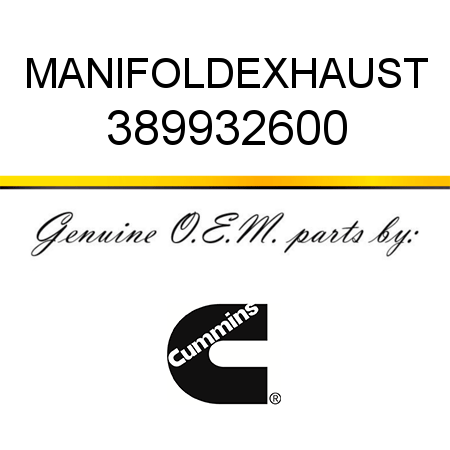 MANIFOLD,EXHAUST 389932600