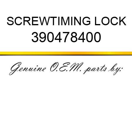 SCREW,TIMING LOCK 390478400