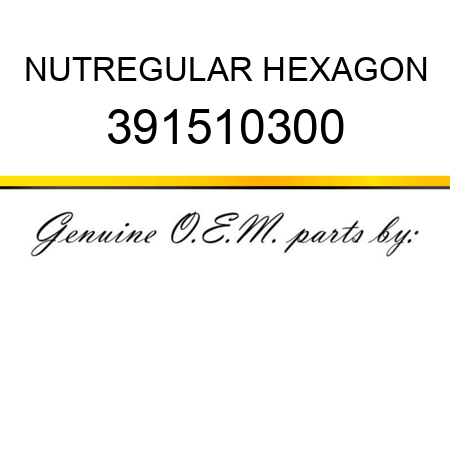 NUT,REGULAR HEXAGON 391510300