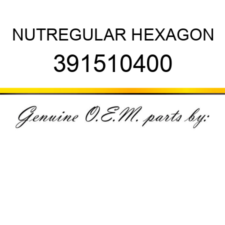 NUT,REGULAR HEXAGON 391510400