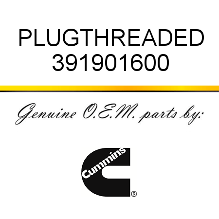 PLUG,THREADED 391901600