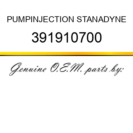 PUMP,INJECTION STANADYNE 391910700