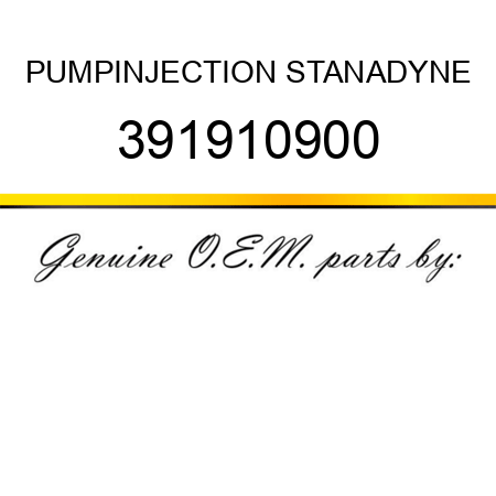 PUMP,INJECTION STANADYNE 391910900