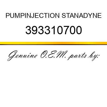 PUMP,INJECTION STANADYNE 393310700