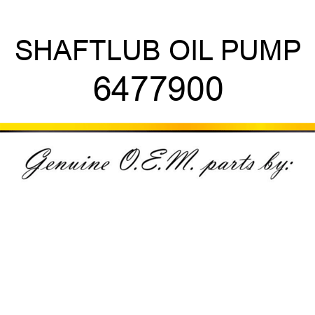 SHAFT,LUB OIL PUMP 6477900