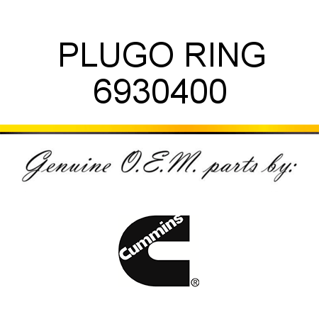 PLUG,O RING 6930400